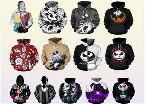 The Nightmare vor Weihnachten Hoodie 3D -Print Sweatshirts Hoodies Cosplay Sally Jack Skellington Santa Zipper Jacke mx200813284368