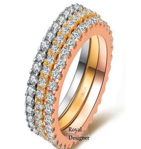 FAST 18K أبيض الذهب الفضي الصلب PT950 خاتم الماس الاصطناعية رومانسية مختومة للنساء مشاركة فرقة الزفاف PR9301588
