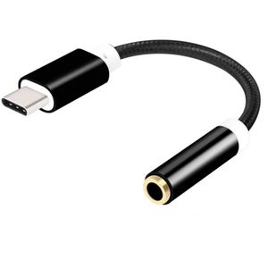 USB -typ C till 3,5 mm ljuduttagadapter för trådbundna hörlurar som ansluter mobiltelefoner Typ C till hörlurar Kabelomvandlare