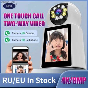 Câmeras IP Neye 8MP 4K Wi -Fi Versão de tela de câmera interna Monitor de bebê com visão noturna mais recente videoclamentar Camerac240412