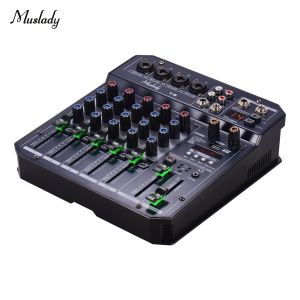 Mixer T6 Portable 6Channel Sound Card Miksolę Mikser Audio Buildin 16 DSP 48V Phantom Power Obsługi