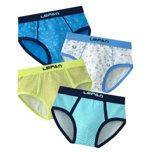 Underwear 214Years Quality Blue Striped Boys Brief Underwear Kids Stretchy Panties for 3 4 6 8 10 12 14 Years Old Boys Clothes OKU203032