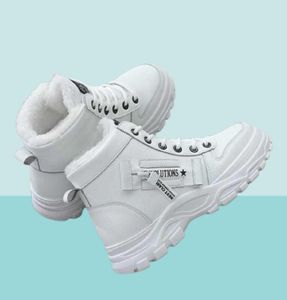 Kvinnor Winter Snow Boots Fashion Style Hightop Shoes Casual Woman Waterproof Warm Woman High Quality White Black 2201082263545