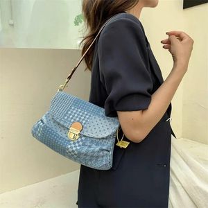 Hobo 2024 Luxusdesigner Jeans Bag Vintage Muster Frauen Schulterklappe Reißverschluss Denim Handtasche Unterarm Shopper Tote