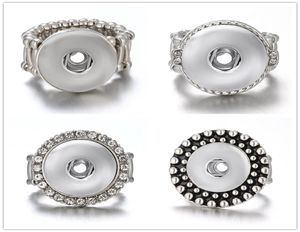 Newest 10pcslot Snap band Ring jewelry fit 18mm Ginger Metal Silver Button Adjustable9887221