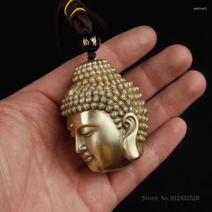 Decorative Figurines Pure Brass Bodhisattva Handheld Piece For Small Buddha Statue Creative Sculpture Dragon And Snake 1PC