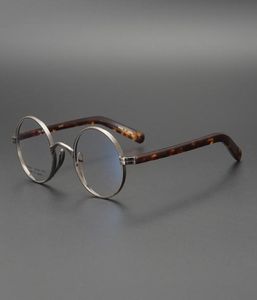 Exquisites Retro -Stil runde Rahmen für Männer und Herren Vollrahmen Metallbrillen Schildhäute Spiegel Beine Brille 5108416