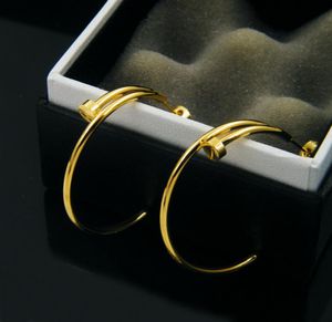 Yeni Varış 316L Titanyum Çelik Çivi Hook Fashion Hoop Küpeler Kadınlar ve Erkek Düğün Hediyeleri1512824