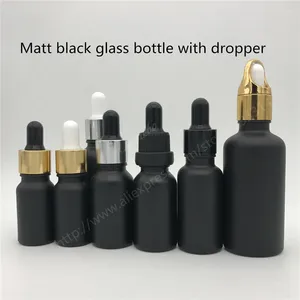 Бутылки для хранения 10 мл 15 мл 20 мл 30 мл черного стеклянной бутылки с капельницей Mablack 500pcs/лот
