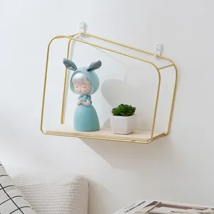 Decorative Plates Geometric Wall Shelf Decoration Modern Metal Shelves For Living Room Rag Doll Diaplay Po Decor Home Ornaments