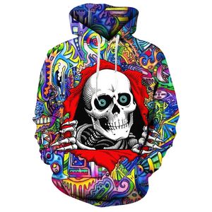 Designer Herren Hoodies Sweatshirts Heiße 3D Digital bedruckte Herren Langarmed Hoodie Halloween Horror Skull Hoodie