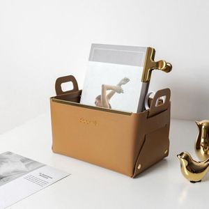 INS Schuhschrank Veranda Key Cosmetic Desktop große Aufbewahrungsbox -Korb -Leder -Ornamente Snacks Home Leder Kosmetik Aufbewahrungsbehälter