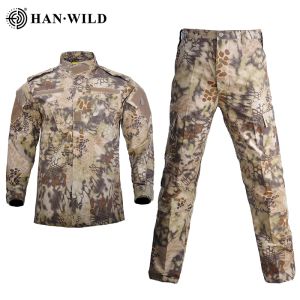 Spodnie Han Wild Tactical Suits MultiCam Camouflage Security Wojskowy mundur kurtka bojowa trening armii garnitur Spodnie Ghillie garnitury