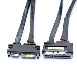 Sata Extension Cable SATA 22 Pin Male To Female SATA 3 III 22 Pin Male To Female 7+15 Pin SATA Data Power Combo 0.3M 0.5M