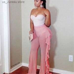 Women's Pants Capris hirigin Sexy Women Bikini Cover Up Mesh Shr Plus Size Swimwear Bathing Pants Trousers Swimsuit Beachwear Swimming Suit 1 T240415