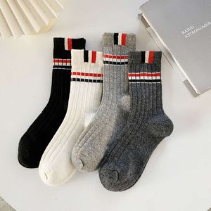 Men's Socks Autumn Winter Cashmere Mid Length Children's Instagram Trendy Stripe Tb Stacked Thickened Warm Wool Long