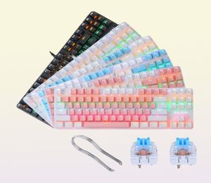 Epacket Gaming Mechanical Keyboard 87 keys Game Antighosting Blue Switch Color Backlit Wired Keyboard For pro Gamer Laptop PC7068888