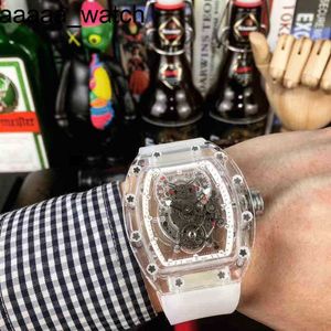Richardmill Watch Wristwatch 디자이너 남성 자동 기계적 기계 투명 크리스탈 중공 기술 테이프 방수 패션 EV6T