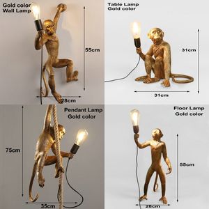 Modern LED -harts Monkey Chandelier Monkey Lamp Lighting Kid's Home Decor Desk Lamp Birthday Present Eu/Au/Us/UK Plug