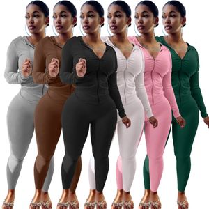 Rousões de trilhas duas peças Conjunto de outono WILL MULHERES CASUAL SOLID SPORTY Capuzes JACETAPANTES ASSABELOS ATRIDADES ATHETRAS DE TRUSERS Sportswear