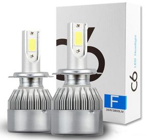 1 Pair 9006 C6 LED Car Headlights 72W 7600LM Headlamp Auto Styling H4 H7 H3 COB 880 H11 H1 Bulbs Lights Eqarp96915466817154