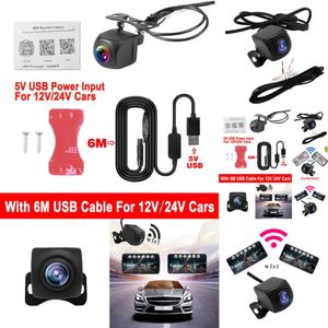 Ny trådlös bil bakifrån WiFi 170 grader WiFi Reversing Camera Dash Cam HD Night Vision Mini för iPhone Android 12V -bilar