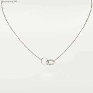 Pendant Necklaces New Classic Design Double Loop Charms Pendant Love Necklace for Women Girls 316L Titanium Steel Wedding Jewelry Collares CollierL2404