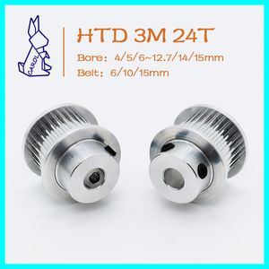 HTD 3M 24Teeth Timing Pulley Bore 4/5/6~12/14/15mm For Width 6/10/15mm Belt Pulley 3M Gears Synchronous Wheels 24T HTD3M Pulley