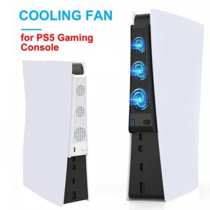 Fans för PS5 Console Cooler Cooling Fan för PS5 USB Extern 3FANS Super Turbo Temperaturkontroll för PlayStation 5 -spelkonsol