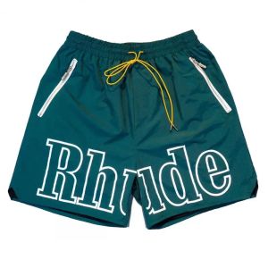 24SS Rhude Men Women Shorts Designer de verão Moda rápida de seca de streetwear casual Hip Hop Beach Sportswear Mens calças curtas