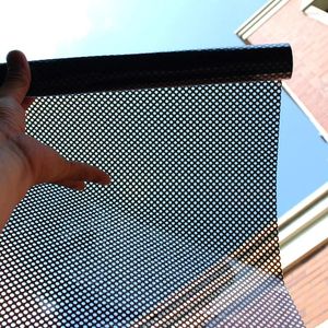 Fönsterklistermärken självhäftande glasfilm med retikulerad klistermärke svart skugga ogenomskinlig nätbil