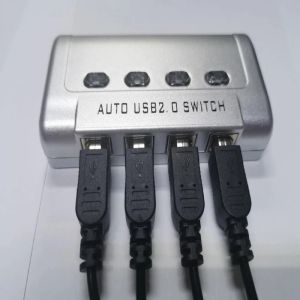 Anahtarlar 4 Port Otomatik USB 2.0 Anahtar Plastik, Otomatik USB 2.0 Yazıcı Paylaşım Cihazı, Hotkey + düğmesi, kablolarla