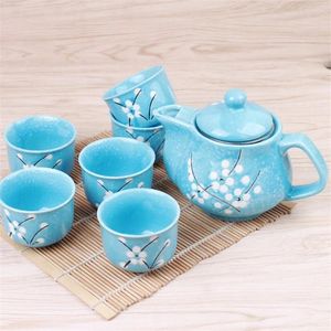 Teaware Sets Chinese Tea Pot And Cup Set Home Office Kettle Japanese Cherry Blossom Teapots 1 6 Cups Ceramic Drinkware