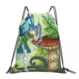 Backpack Frog Gossip Backpacks Casual Portable Drawstring Bags Bundle Pocket Sports Bag BookBag For Travel Students