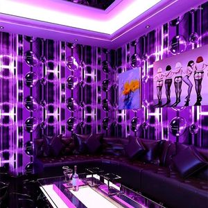 Wallpapers Wallpaper 3D Wall Covering For KTV Disco Dance Hall Corridor 53cm X 9.5m Flashy Circle Brush Gold Purple