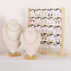 Massivholzschmuck Display -Rack mit Haken Hängende Rack Haken Ohrringe Display Rack Armband t Speicherregal Home Storage Halter