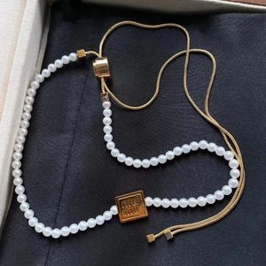 M Brand Luxury Pearl Beads Collane per donne 18k Gold Square Designer Pendant Elegante fascino Love Whale Sailomoon Choker Collana all'ingrosso