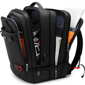 Sırt çantası 45L Büyük Kapasiteli Genişletilebilir Su Geçirmez Seyahat Çantası Erkekler 17 inç Dizüstü Bilgisayar Hırsını Kısa Çantalar Backpacks USB Şarj