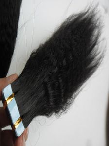 Kinky Straight Tape in Hair Extensions Tape Human Hair Remy Seamless 10quot26quot coarse yaki Tape in Human Hair Extensions 42871545