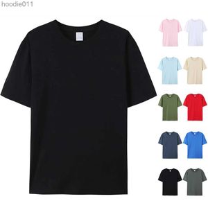 Męskie bluzy bluzy czarne 100% czysty bawełniany koszulka unisex hurtowa okrągła szyjka Męska T-shirt wysokiej jakości krótkie rękawowe polerowe polerki