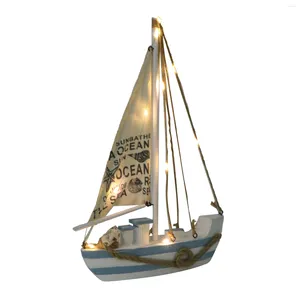 Decorative Figurines 1Pc Decor Sailor Gift Nautical Sailboat Wooden Sailing Ship Model Wood