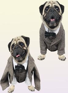犬のアパレル猫の服の結婚式のパーティースーツのための小さな犬ペットタキシードコートコスチュームXS S M L XL 2XL3897574