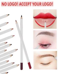 No Brand White lip pencils Long Lasting Pigments Matte Liplinner Waterproof eyebrow pencil eyeliner Makeup Tool accept you logo4955968