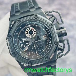 Berömd AP Wrist Watch Royal Oak Offshore Series 26165 Limited Edition Black Ceramic Titanium Material Sällsynt och bra artikel