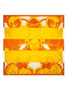 Sciarpe arancione in seta in seta arancione sciarpa da 90 cm bandana bandana decorazione per capelli arrotolati designer di lusso marca foulard mollard accessori