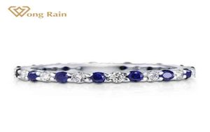Wong Rain 925 Sterling Gümüş Safir Ruby Emerald Moissanit Taş Düğün Nişan Romantik Yüzükler Güzel Jewelry8309975