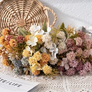 Decorative Flowers 2pcs/lot Artificial Bouquet For Home Decor Wedding Decoration Craft Vases Flower DIY Accessories LSAF084