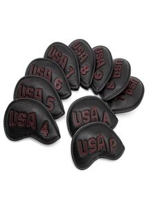 Golf Club Iron Cover Headcover Usa with Redwhite Stitch Golf Iron Head Covers Golf Club Iron Headovers Wedges Covers 10pcsset 223153440