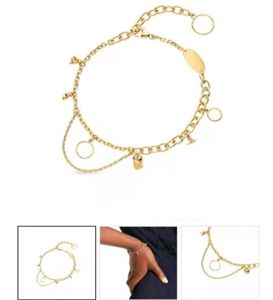 Fashion Designer Classic in acciaio inossidabile Floro Flower Bracelet for Women Girl Rose Gold Chain Link Gioielli L233906761