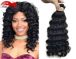 Capelli umani per micro trecce onde ricci profonde capelli sfusi intrecciati nessun attacco 3pcs 150 gramma brasiliano8459101